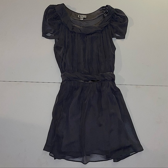 Vitta Luna Grey Dress Tie Back Mini Dress Sz S Small EUC - Picture 1 of 6